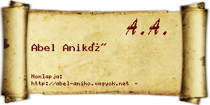 Abel Anikó névjegykártya